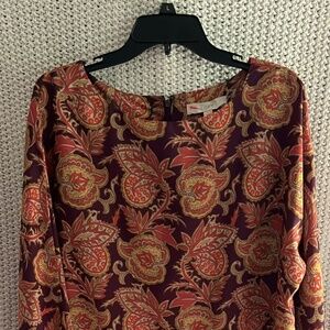Ann Taylor Loft Long Sleeve Boho Dress Size L